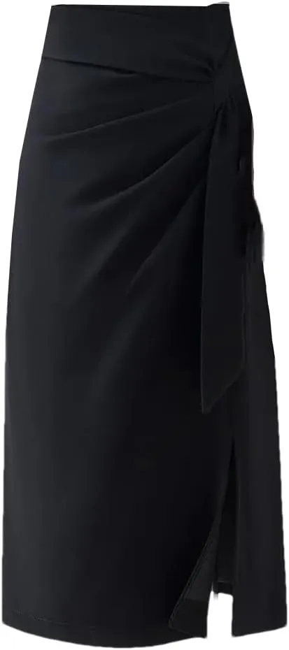 Dvbfufv Women Summer Fashion High Waist Solid Skirts Female Office Midi Skirts Ladies Formal Work Pencil Skirts