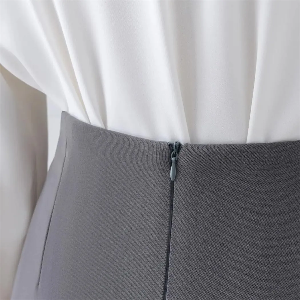 Dvbfufv Women Summer Fashion High Waist Solid Skirts Female Office Midi Skirts Ladies Formal Work Pencil Skirts