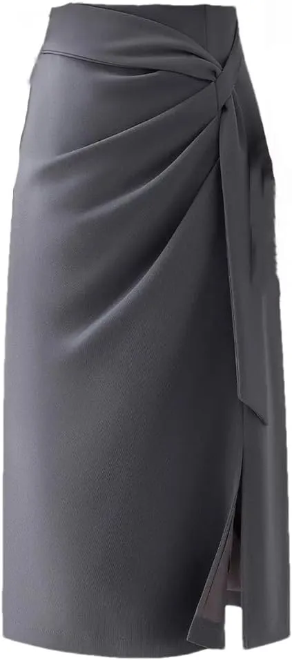 Dvbfufv Women Summer Fashion High Waist Solid Skirts Female Office Midi Skirts Ladies Formal Work Pencil Skirts