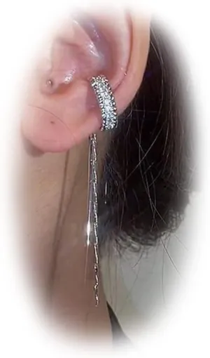 Ear Cuff Earrings for Women Simple Butterfly Tassels Ear Wrap Earrings Non Piercing Cartilage Hoop Clip On Huggie Earrings