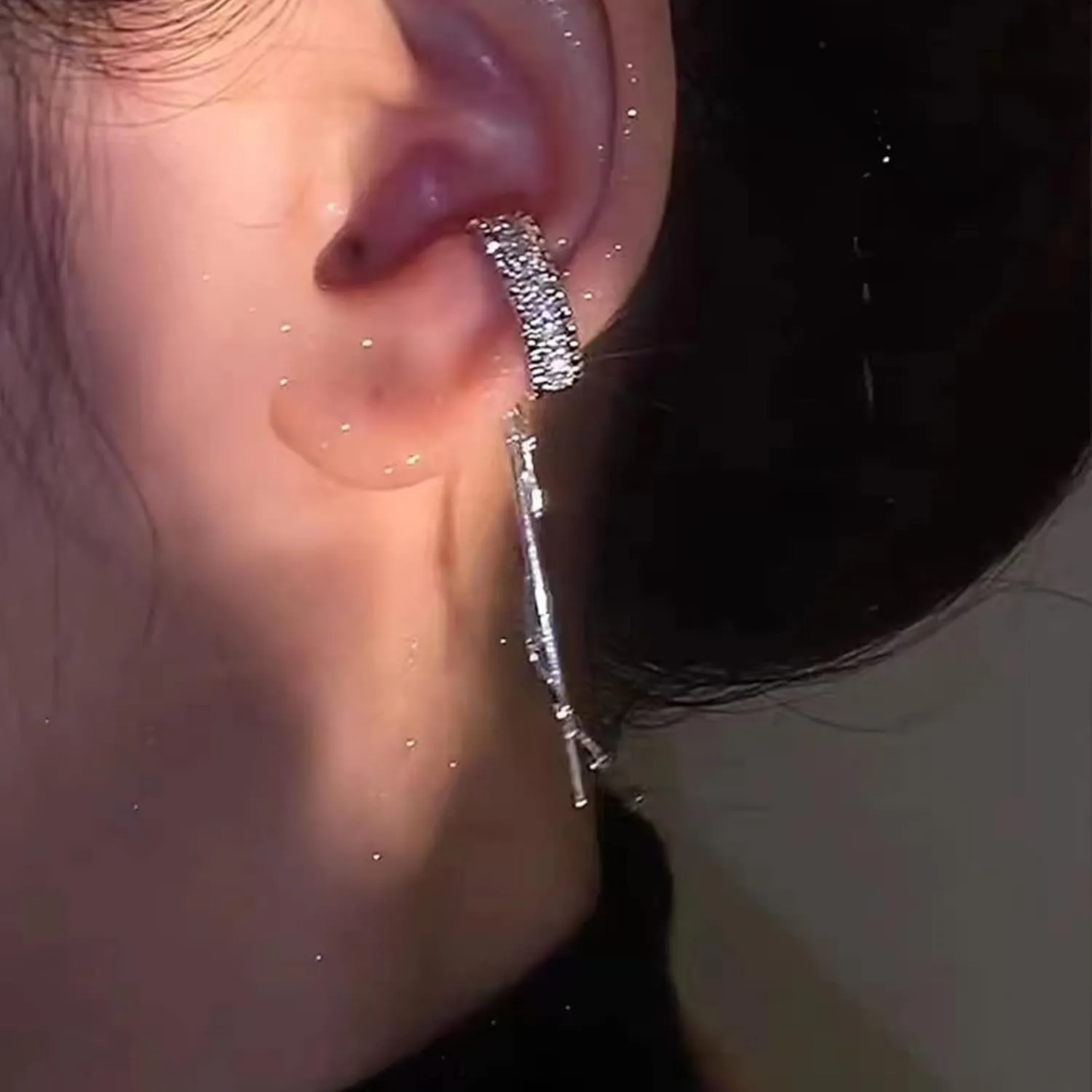 Ear Cuff Earrings for Women Simple Butterfly Tassels Ear Wrap Earrings Non Piercing Cartilage Hoop Clip On Huggie Earrings