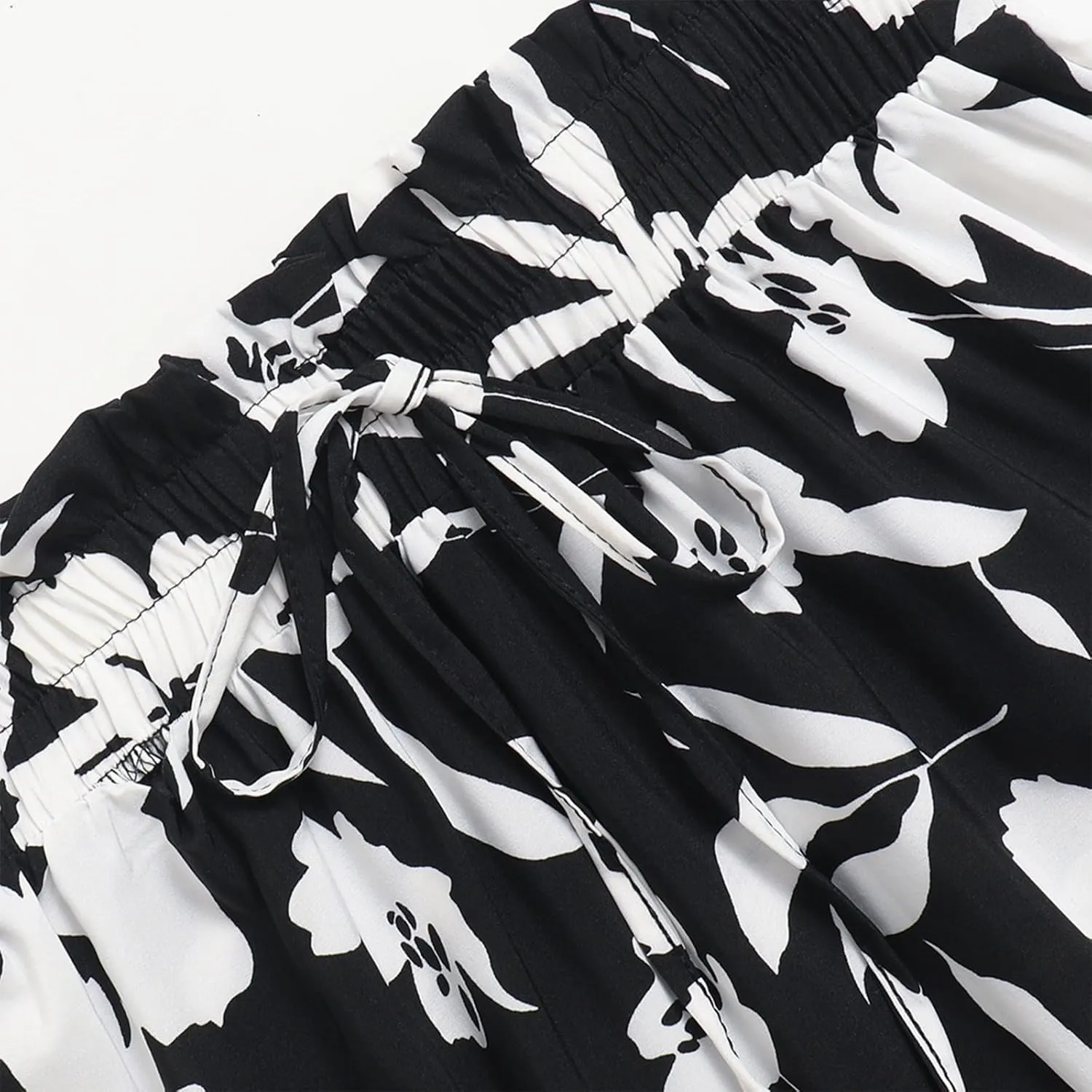Floral Boho Skirts for Women Summer Comfy Tiered Elastic High Waisted Skirts Vacation A-Line Flowy Swing Long Skirts