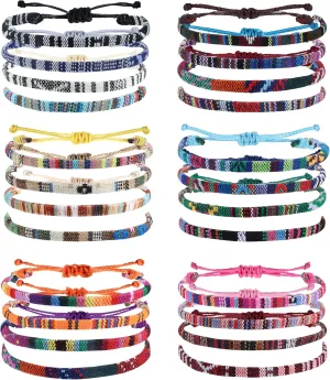 Florideco 24 Pcs Boho Surfer Bracelet Anklet Adjustable Beaded Anklets Handmade Braided Bracelet Colorful Anklet Summer String Rope Ankle Bracelets Waterproof Surfer Beach Bracelet Boho Jewelry for Women Men