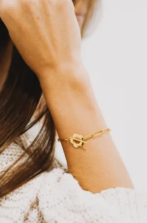 Front Clasp Flower Link Bracelet