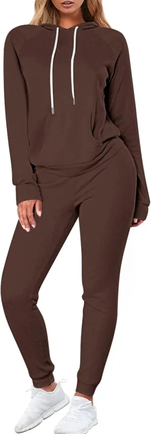 FUPHINE Women's Two Piece Outfits Sweatsuits Set Long Sleeve Pullover Hoodie and Jogger Sweatpants Tracksuit Lounge Sets