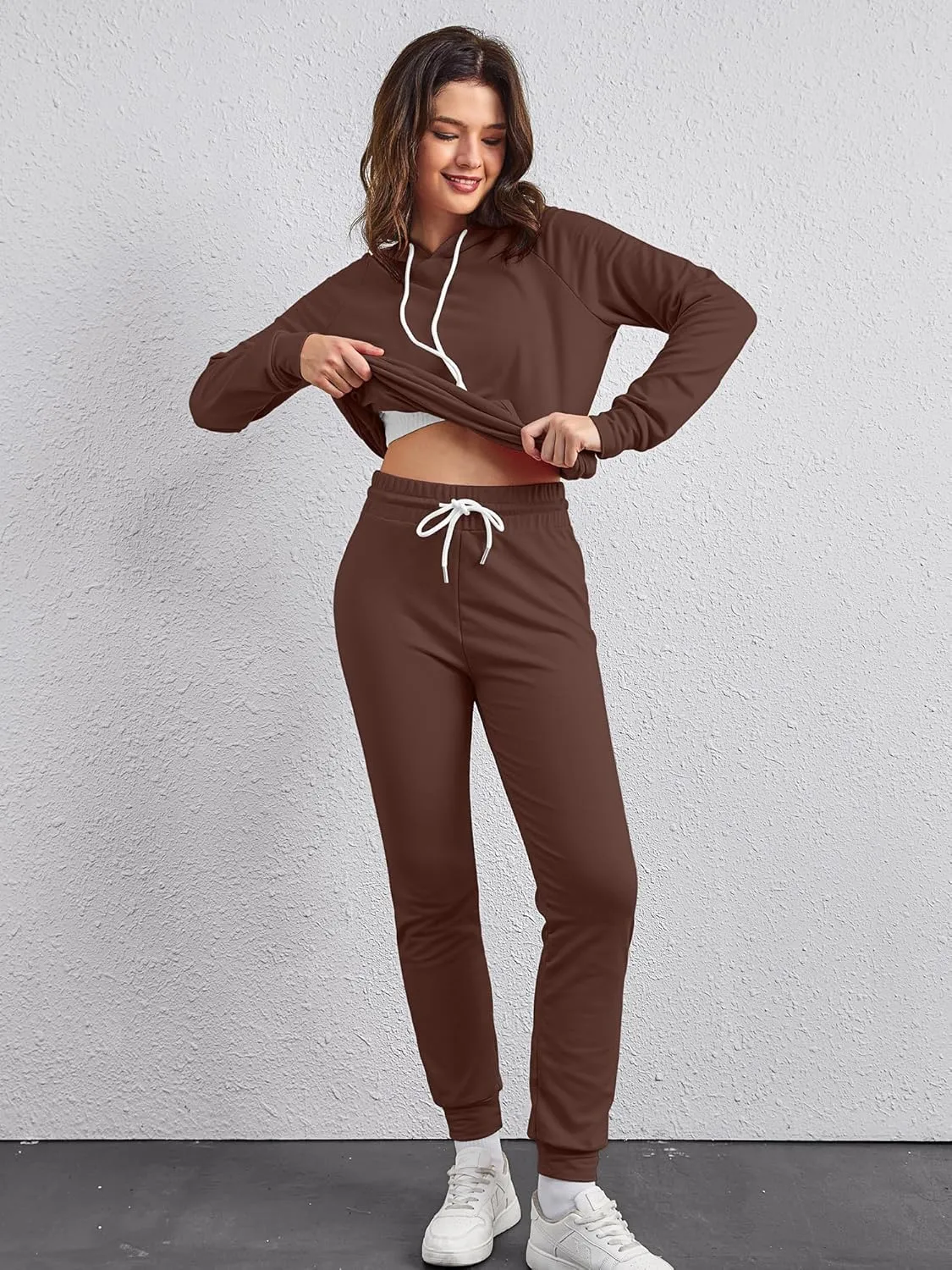 FUPHINE Women's Two Piece Outfits Sweatsuits Set Long Sleeve Pullover Hoodie and Jogger Sweatpants Tracksuit Lounge Sets