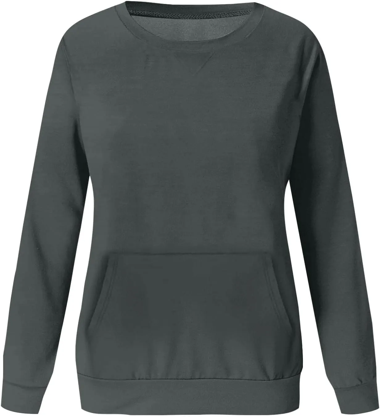 Gumipy Oversized Sweatshirt for Women Trendy Long Sleeve Crewneck Sweatshirts Sweater Casual Fleece Tunic Sweatshirts No Hood
