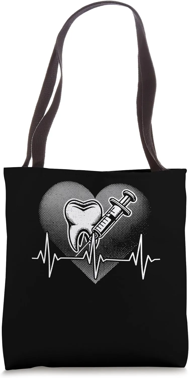 Heartbeat Dentist Doctor Dentistry Practice Tote Bag