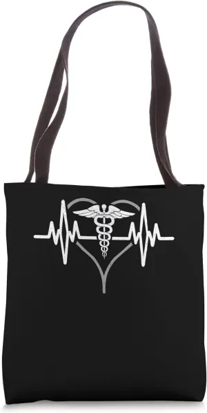Heartbeat Nurse Pulse Care Doctor Medicine Tote Bag
