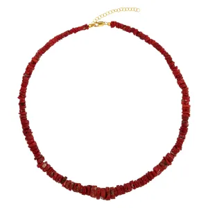 Heishi Coral Necklace
