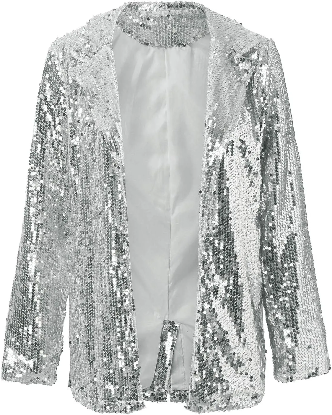 Helluva Boss Women's Sequin Jackets Open Front Blazer Shiny Jacket Casual Long Sleeve Sparkly Cardigan Coat