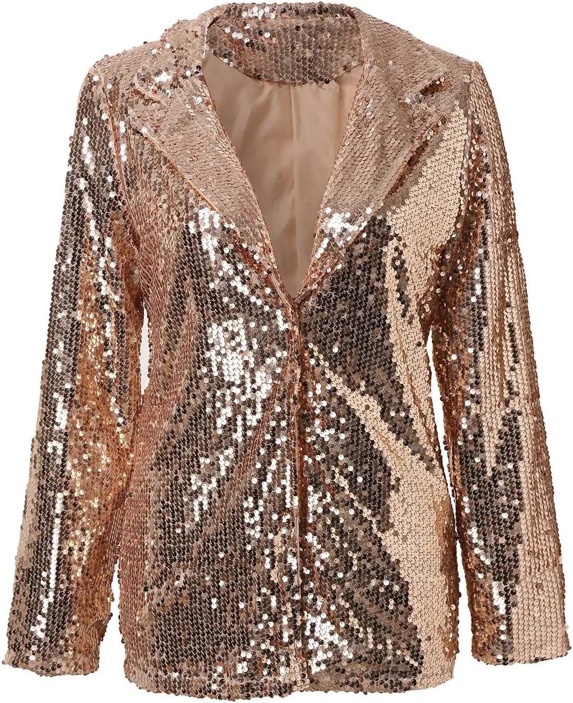 Helluva Boss Women's Sequin Jackets Open Front Blazer Shiny Jacket Casual Long Sleeve Sparkly Cardigan Coat