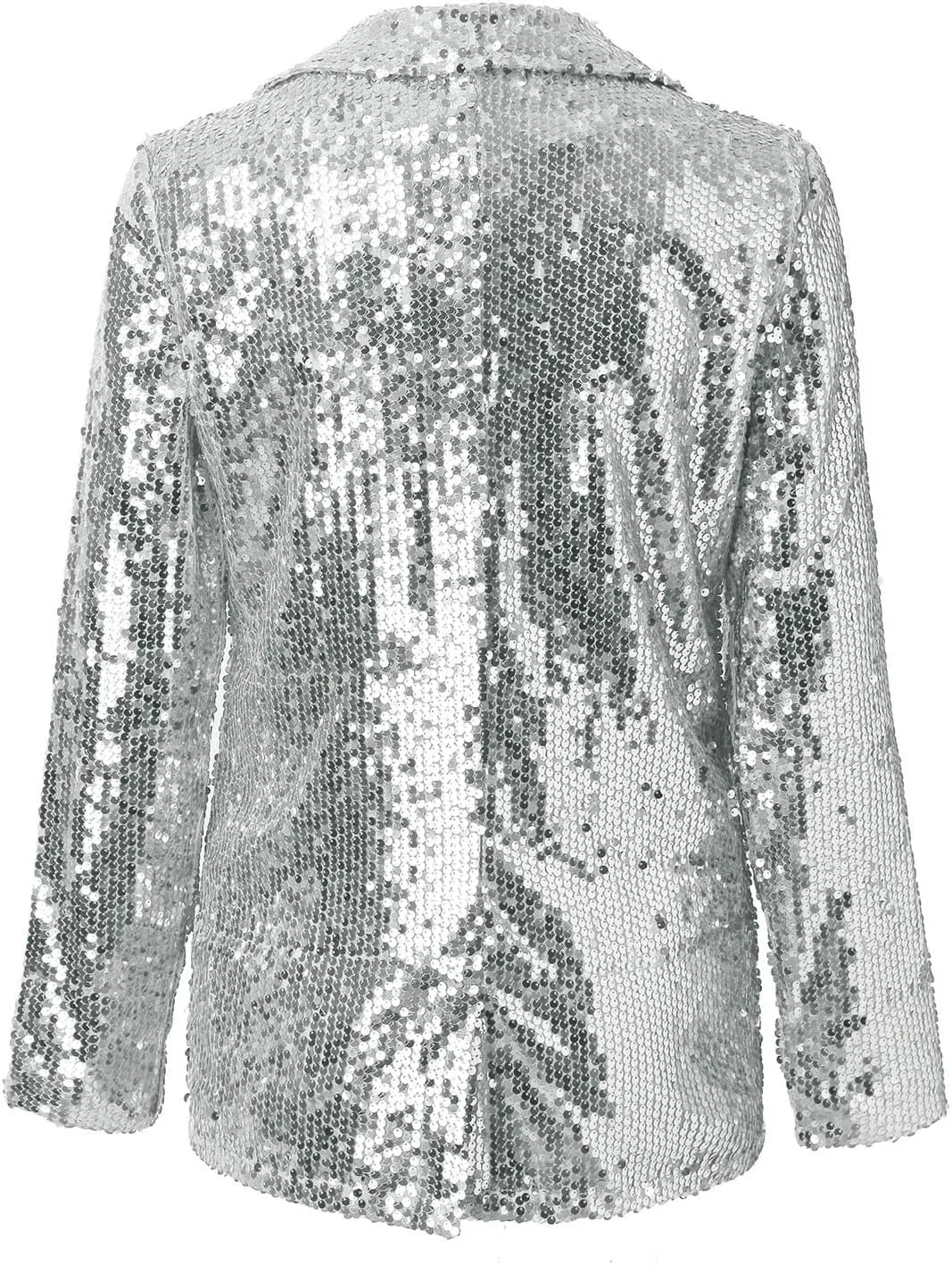 Helluva Boss Women's Sequin Jackets Open Front Blazer Shiny Jacket Casual Long Sleeve Sparkly Cardigan Coat