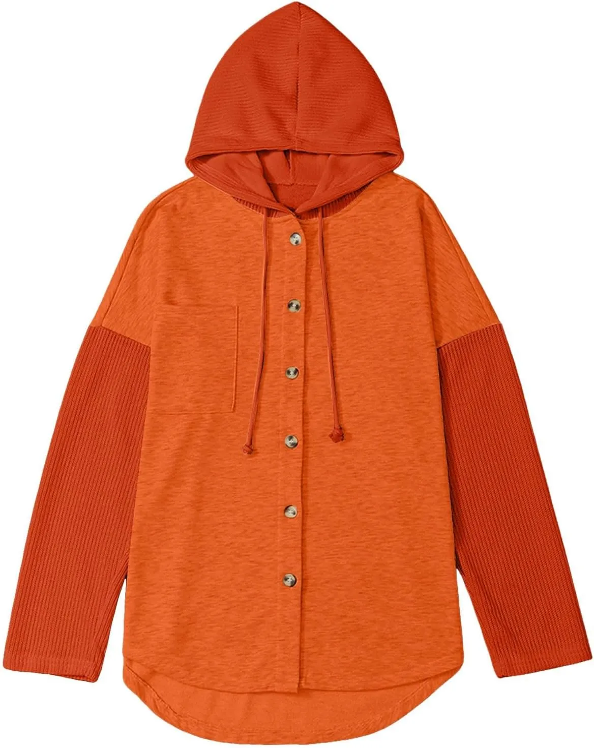 Hoodies for Women Oversized Sweatshirts Womens Loose Fit Casual Long Sleeve Button Hooded Sweatshirt Hoodie with Pockets