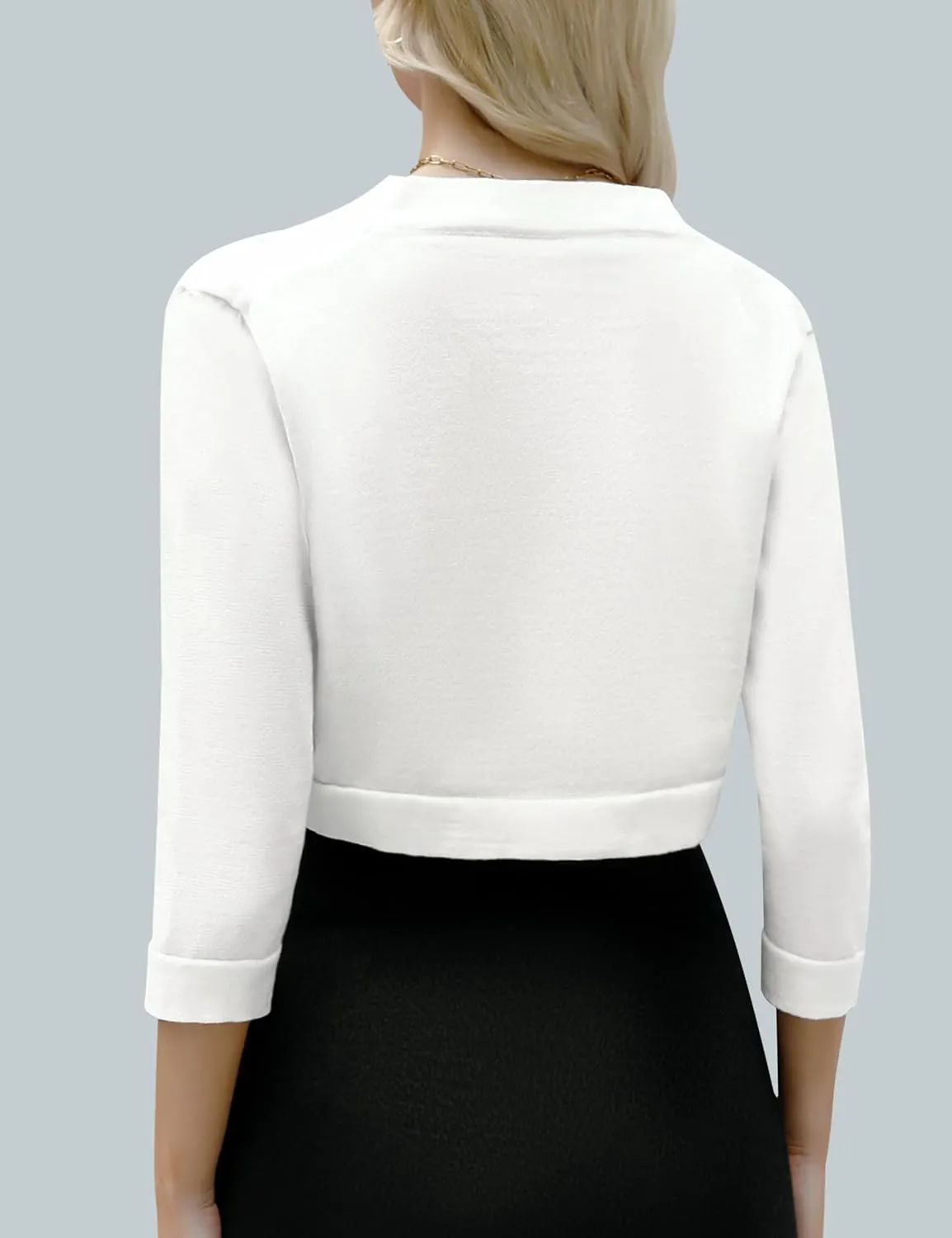 iClosam Womens 3/4 Sleeve Open Front Bolero Shrug Cropped Cardigans Knit Sweater Jacket