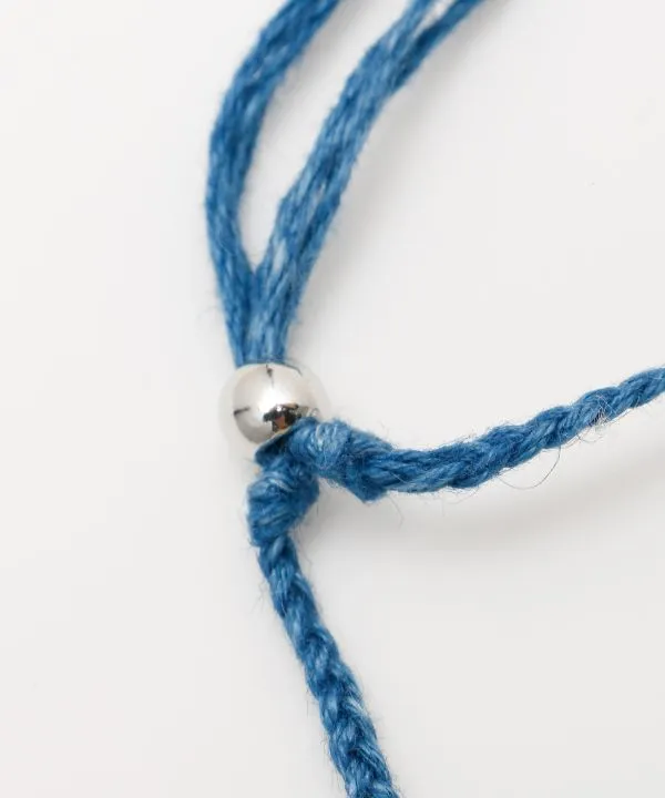 Indigo Dyed Braided Anklet - Moonstone - Jun