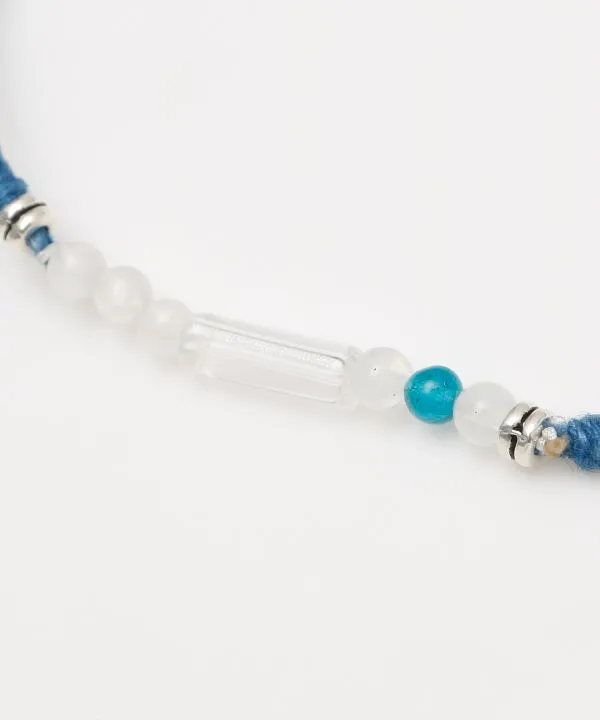 Indigo Dyed Braided Anklet - Moonstone - Jun