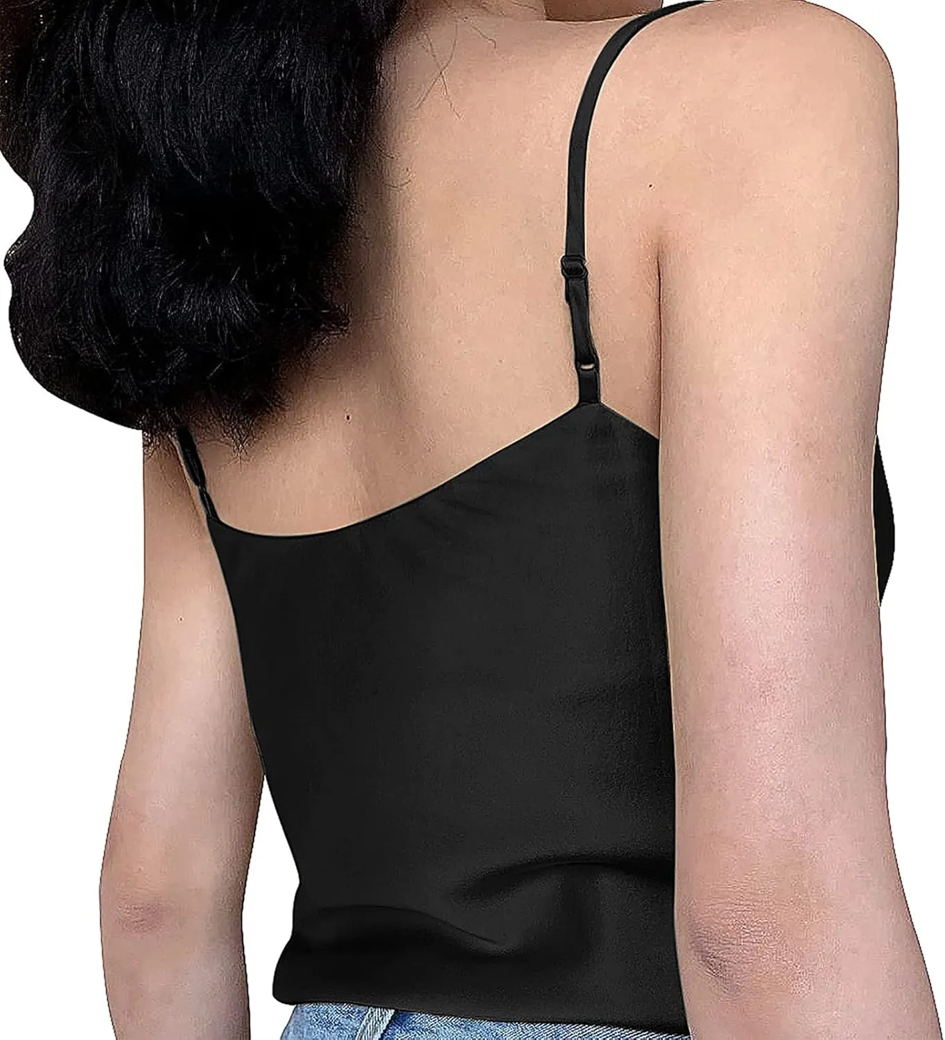 Infashule Silk Tops for Women Y2K Shirt Cute Crop Top Cowl Neck Blouses Cami Shirts