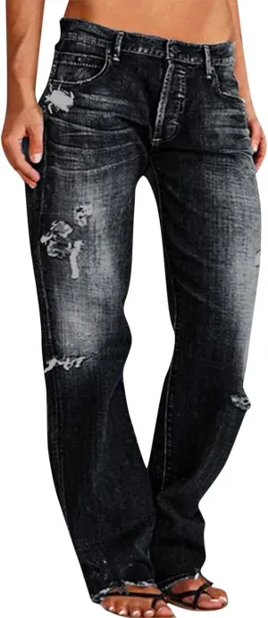 Jeans for Women 2024 Pants Waisted Trousers Jeans Lace Poket Denim Women's Jeans Black Jeans Womens Black Pants for