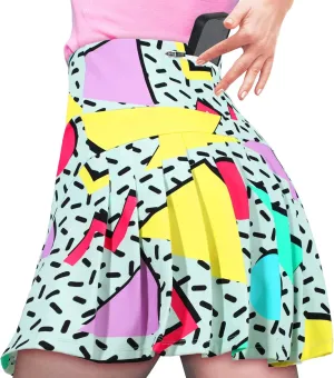 JenPen Retro 80s 90s Skirt for Women Tennis Skirt Golf High Waisted Athletic with Pockets for Retro Halloween Party