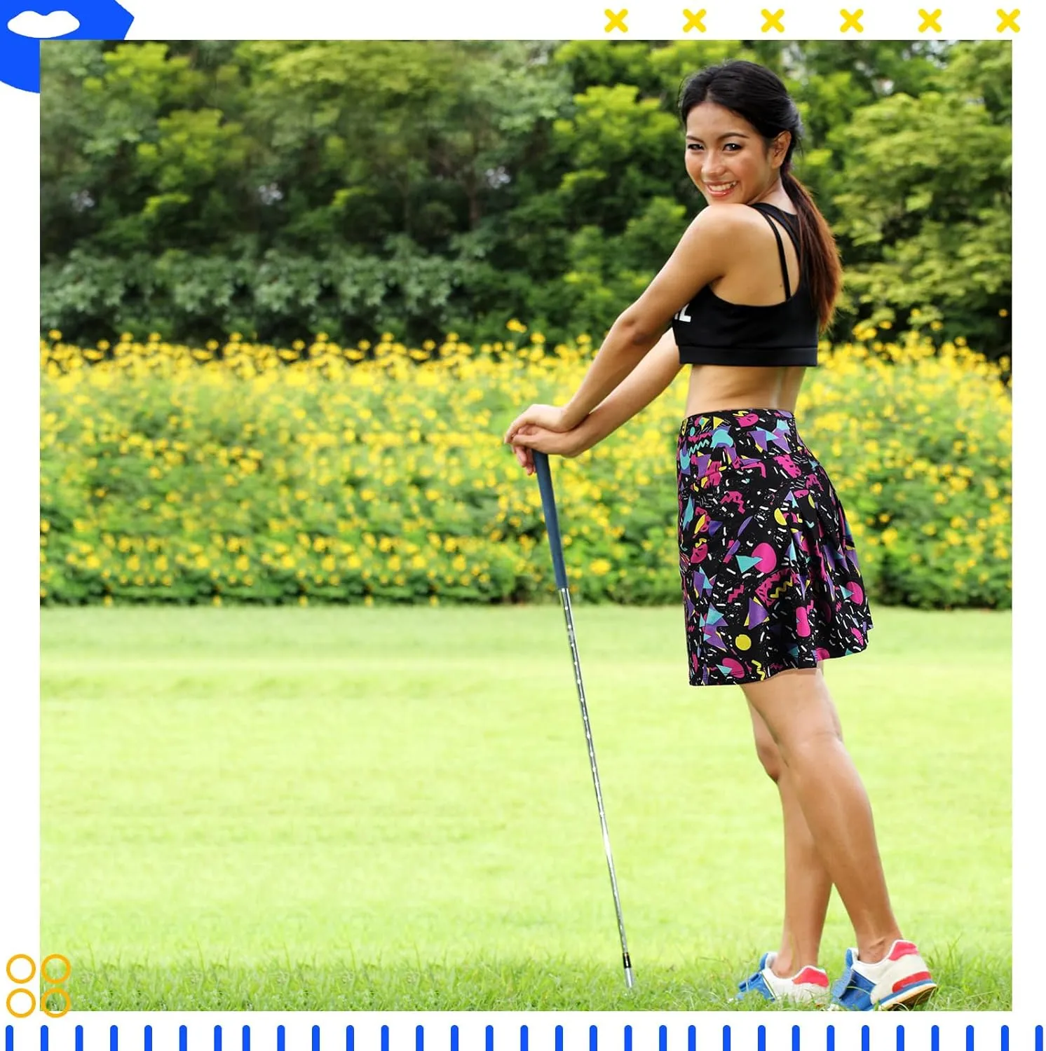 JenPen Retro 80s 90s Skirt for Women Tennis Skirt Golf High Waisted Athletic with Pockets for Retro Halloween Party