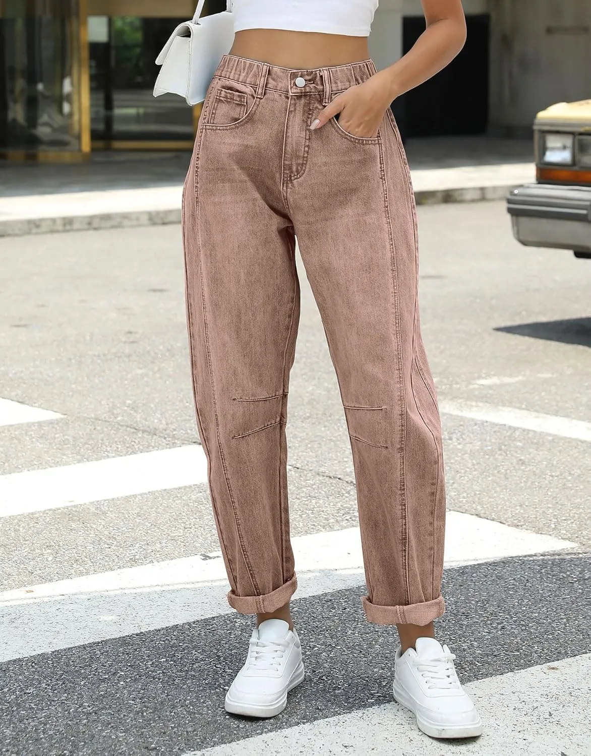 Kedera Women Barrel Jeans Casual Denim Pants 2025 Loose Wide Leg Baggy Pants Mid Waist Boyfriend Jeans Y2k Pants