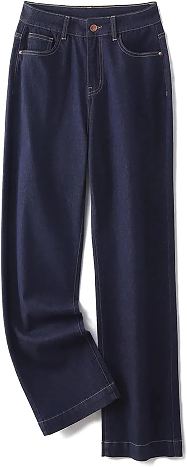 KISSPLUS Plus Size Baggy Jeans for Women High Waist Loose Women Jeans Curvy Stretchy Denim Pants for Women