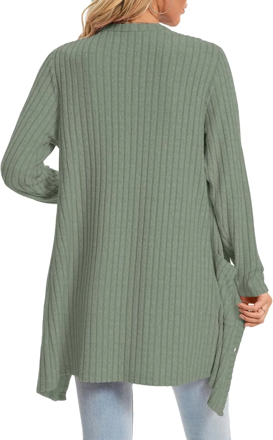 KUOTAI Womens Fall Fashion Lightweight Cardigan Long Sleeve Open Front Casual Knit Coat with Pockets