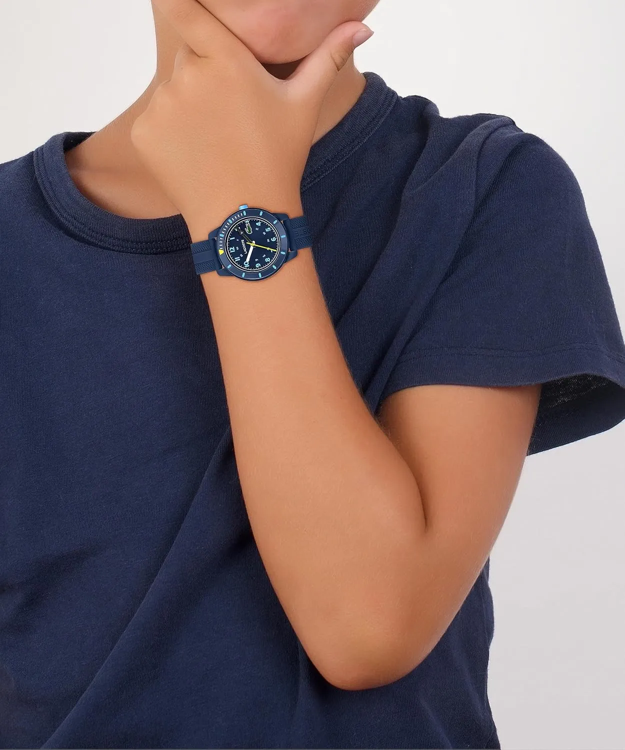 Lacoste Mini Tennis Kids 3H Quartz Watch, Silicone Strap, Water Resistant Up to 5ATM/50 Meters - Easy to Read, Playful Wear - 34.5mm