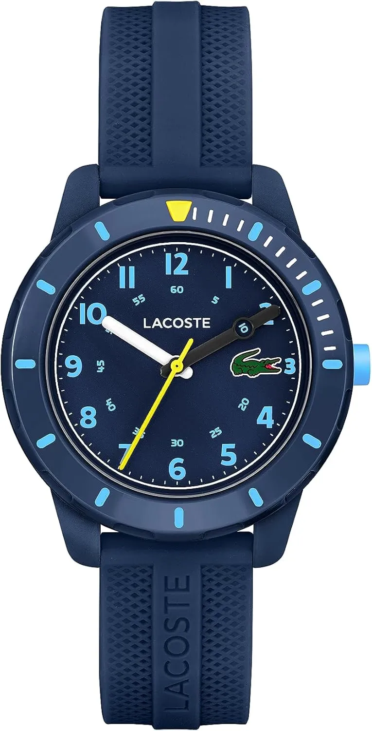 Lacoste Mini Tennis Kids 3H Quartz Watch, Silicone Strap, Water Resistant Up to 5ATM/50 Meters - Easy to Read, Playful Wear - 34.5mm