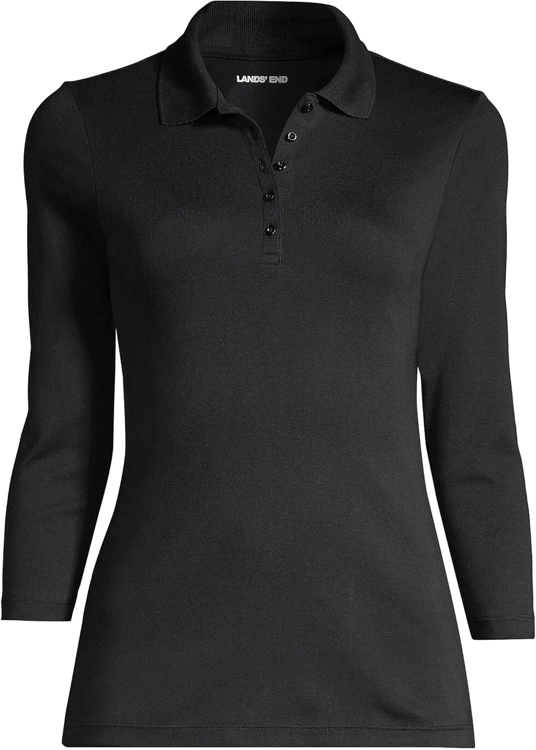 Lands' End Women's 3/4 Sleeve American-Grown Supima Cotton Polo Shirt