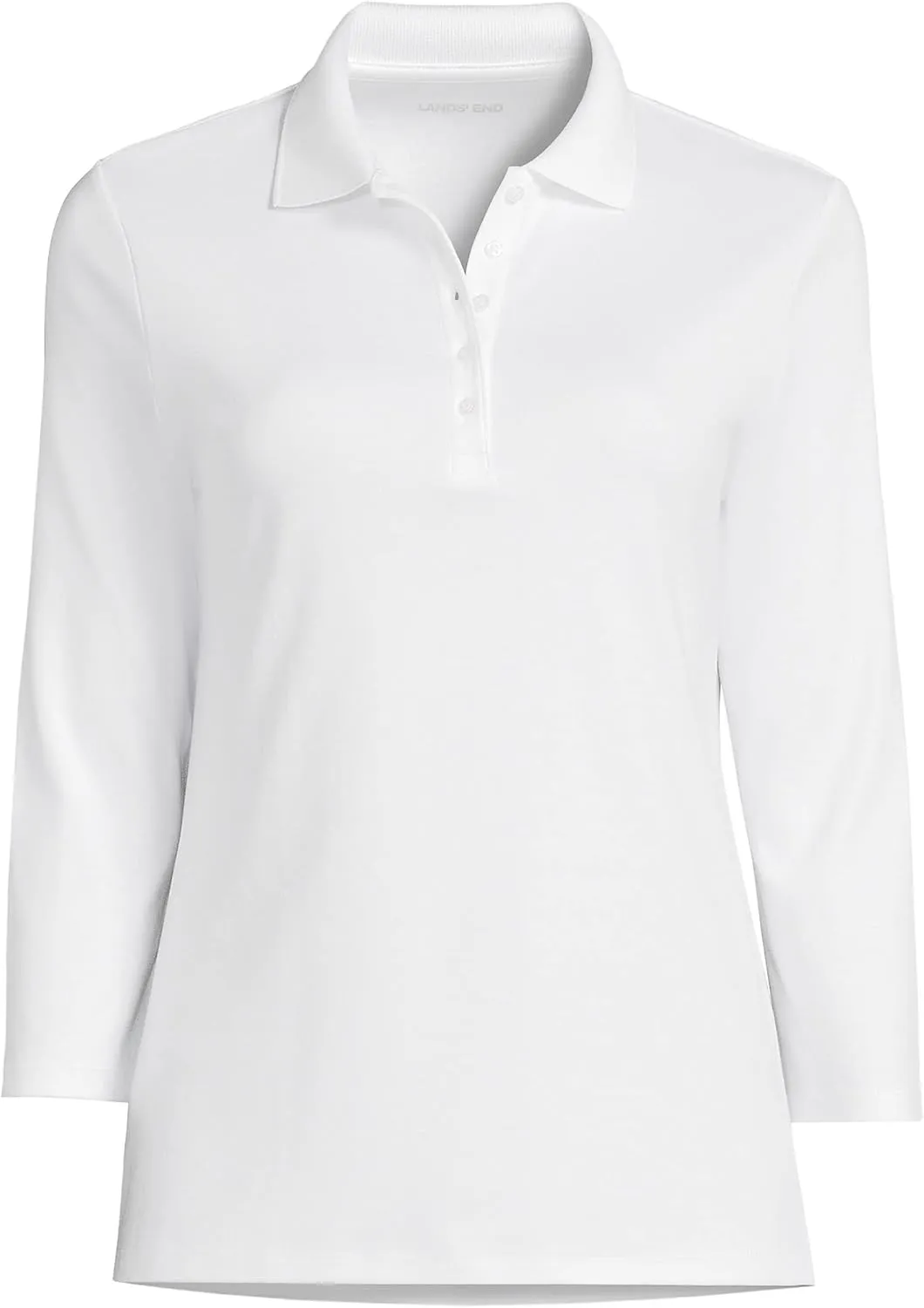 Lands' End Women's 3/4 Sleeve American-Grown Supima Cotton Polo Shirt