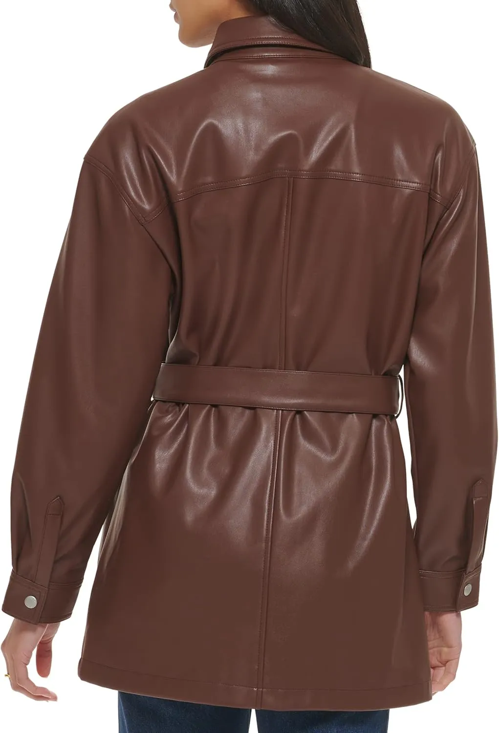Levi's Women's Faux Leather Belted Shirt Jacket (Standard & Plus Sizes)