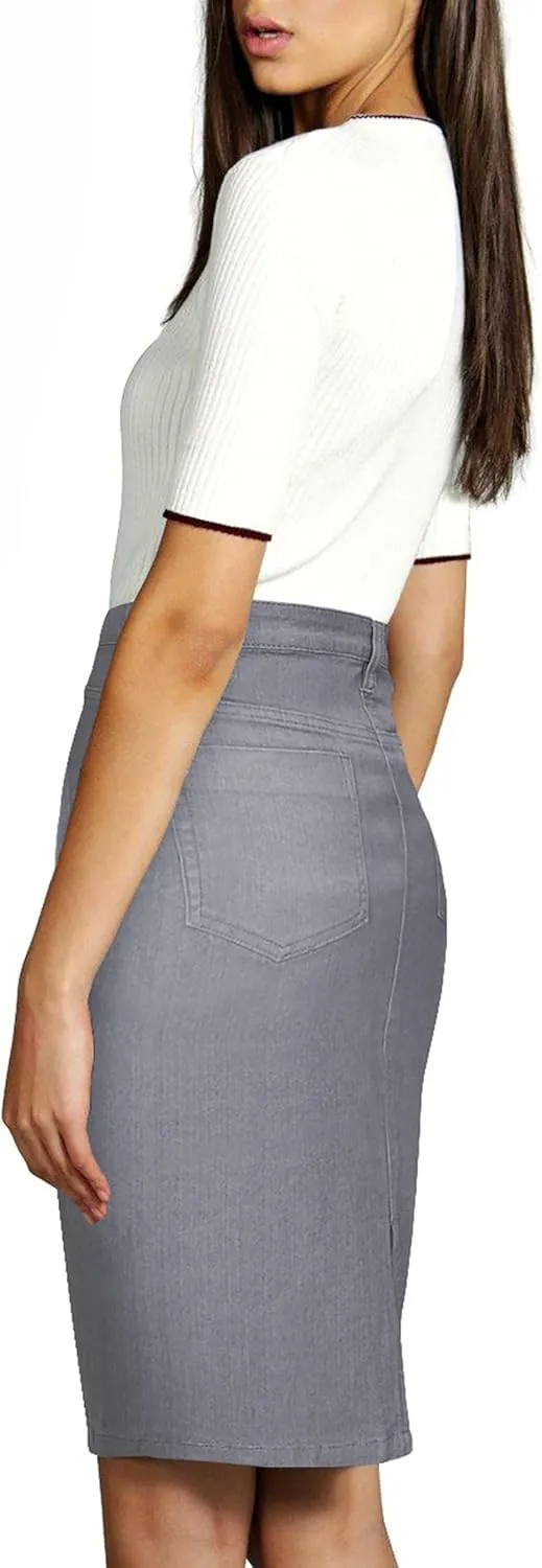 Lexi Womens Super Comfy Stretch Denim Skirt