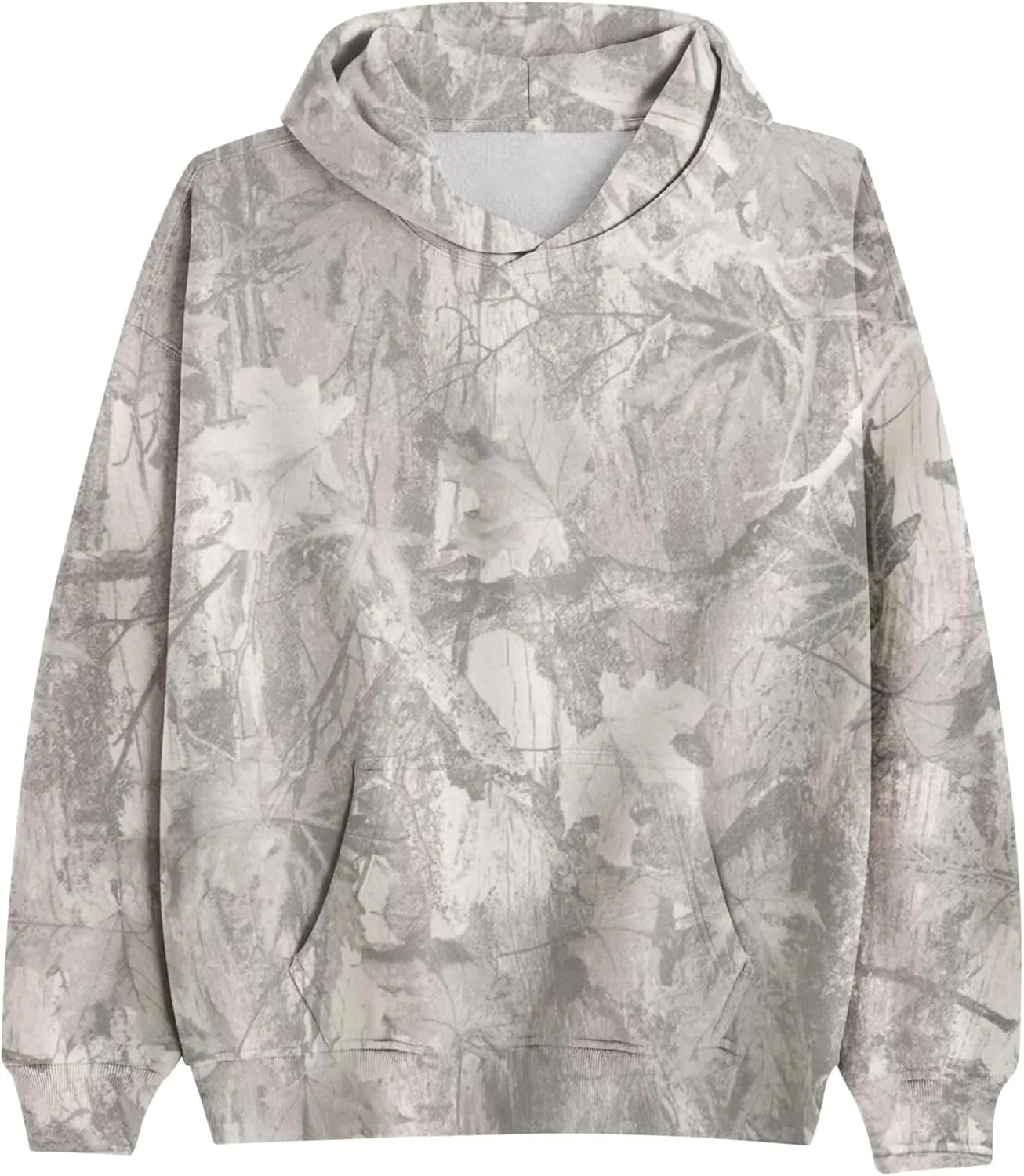 Light Camo Hoodie Womens Maple Leaf Print Sweatshirt for Women Trendy Oversized Fleece Hoodies Pullover with Pockets