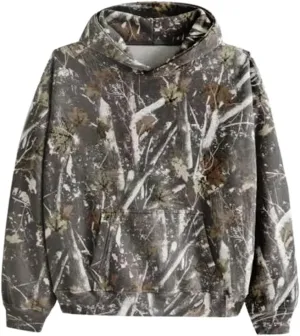 Light Camo Hoodie Womens Maple Leaf Print Sweatshirt for Women Trendy Oversized Fleece Hoodies Pullover with Pockets