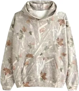 Light Camo Hoodie Womens Maple Leaf Print Sweatshirt for Women Trendy Oversized Fleece Hoodies Pullover with Pockets