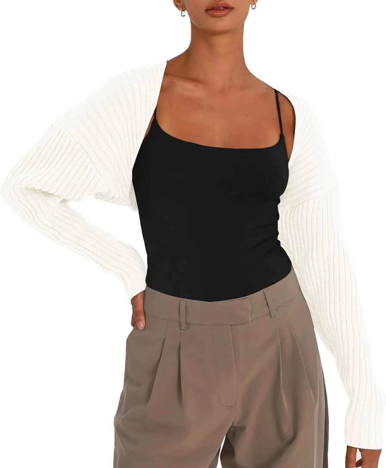 LILLUSORY Womens Crop Cardigans Sweater Bolero Shrug Y2K Cute Tops Fall Fashion Trendy Long Sleeve Outfit 2025