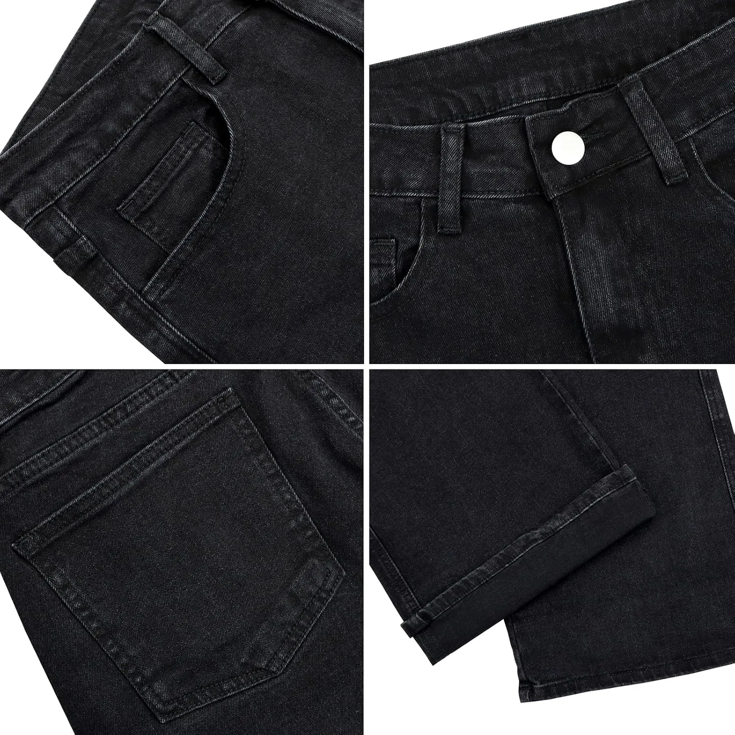 LONGBIDA Women's High Waisted Cargo Jeans Y2K Straight Wide Leg Baggy Jeans Loose Denim Cargo Pants Trousers