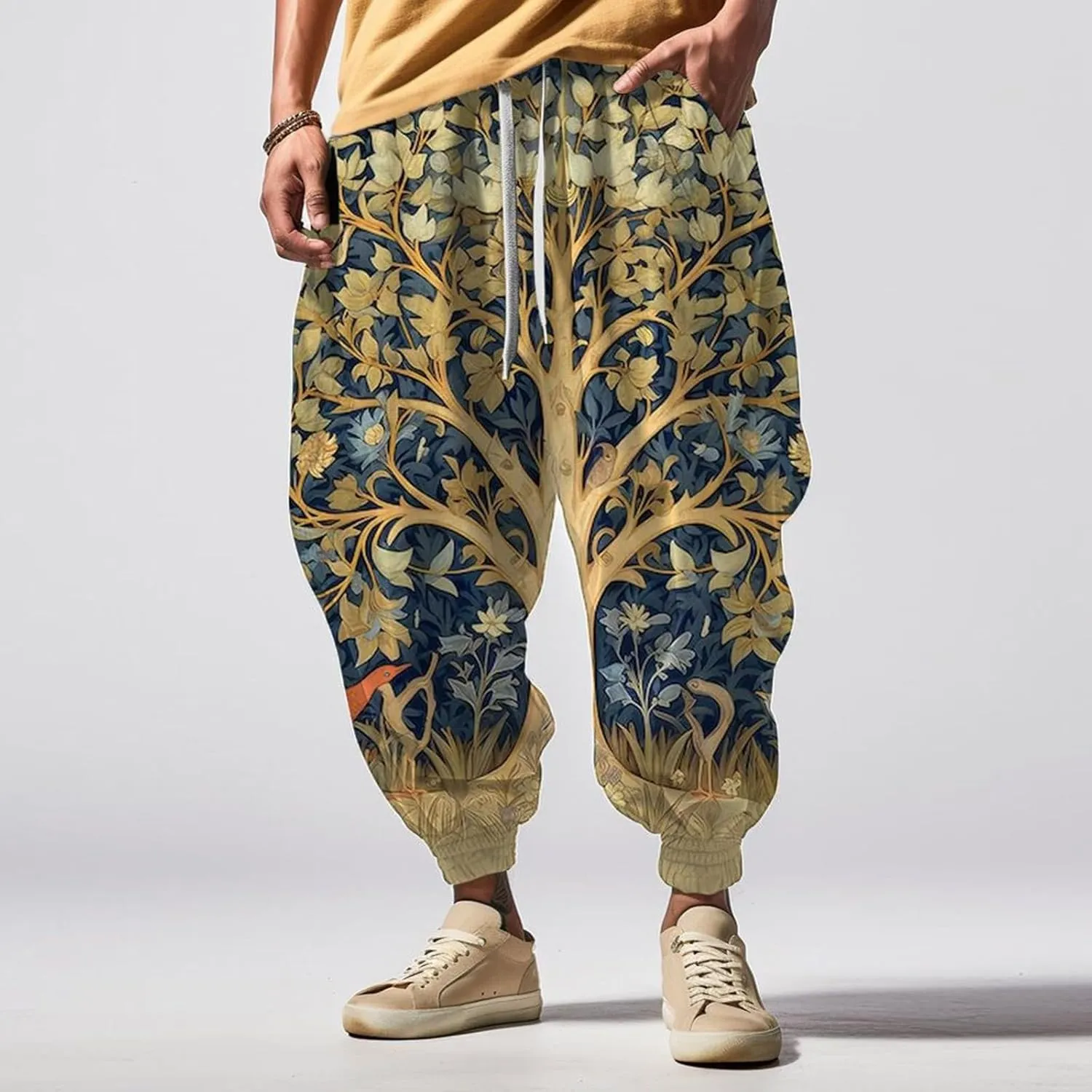 Loose Drop Crotch Trousers Street Feel Casual Sweatpants Mens Lightweight Sweatpants Parachute Pants Yoga Pants for