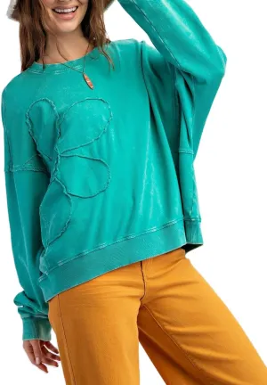 Lordree Women Floral Patchwork Sweatshirt Flower Crewneck Pullover Vintage Color Block Oversized Sweatshirts Streetwear