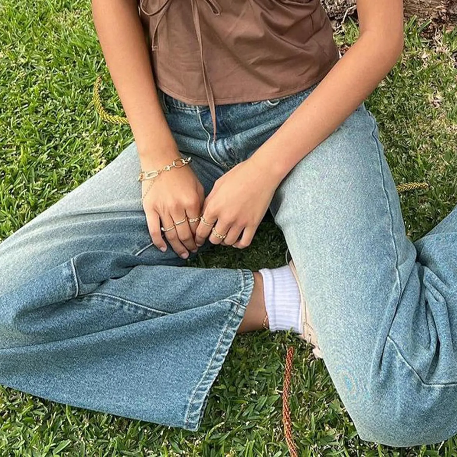 Low Rise Baggy Jeans for Women Y2k Boyfriend Straight Wide Leg Jeans Loose Fit Denim Pants Streetwear