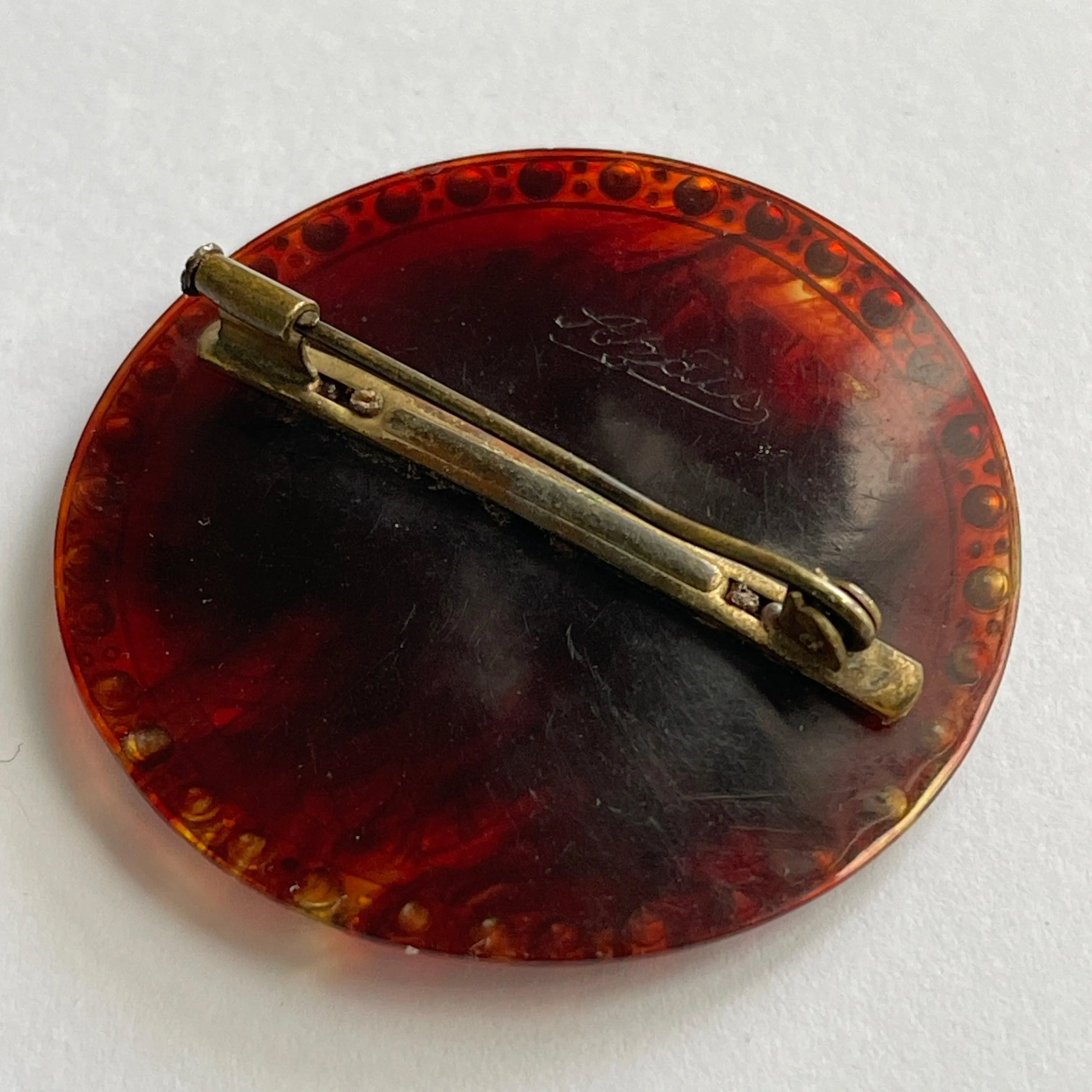 Lucite Vintage 1920's French Brooch