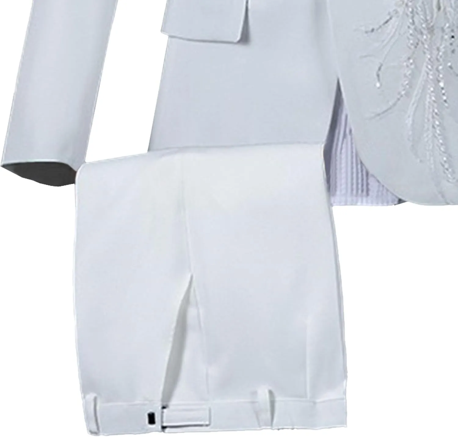 Men's Embroidered Print Elegant Suit Jacket Luxury Blazer Dinner Tuxedo Suit 2 Pieces Stylish Formal Suit Coat