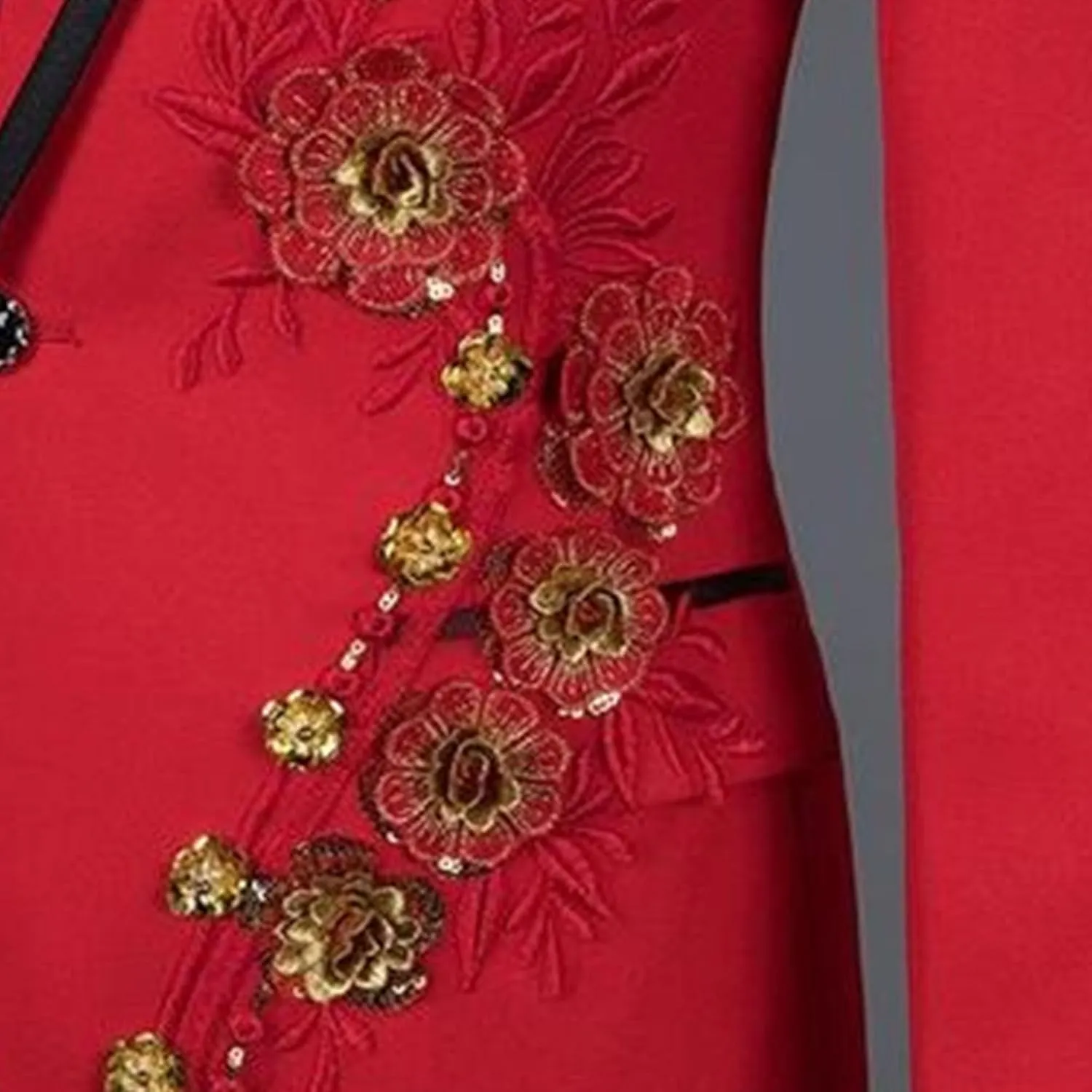 Men's Embroidered Print Elegant Suit Jacket Luxury Blazer Dinner Tuxedo Suit 2 Pieces Stylish Formal Suit Coat