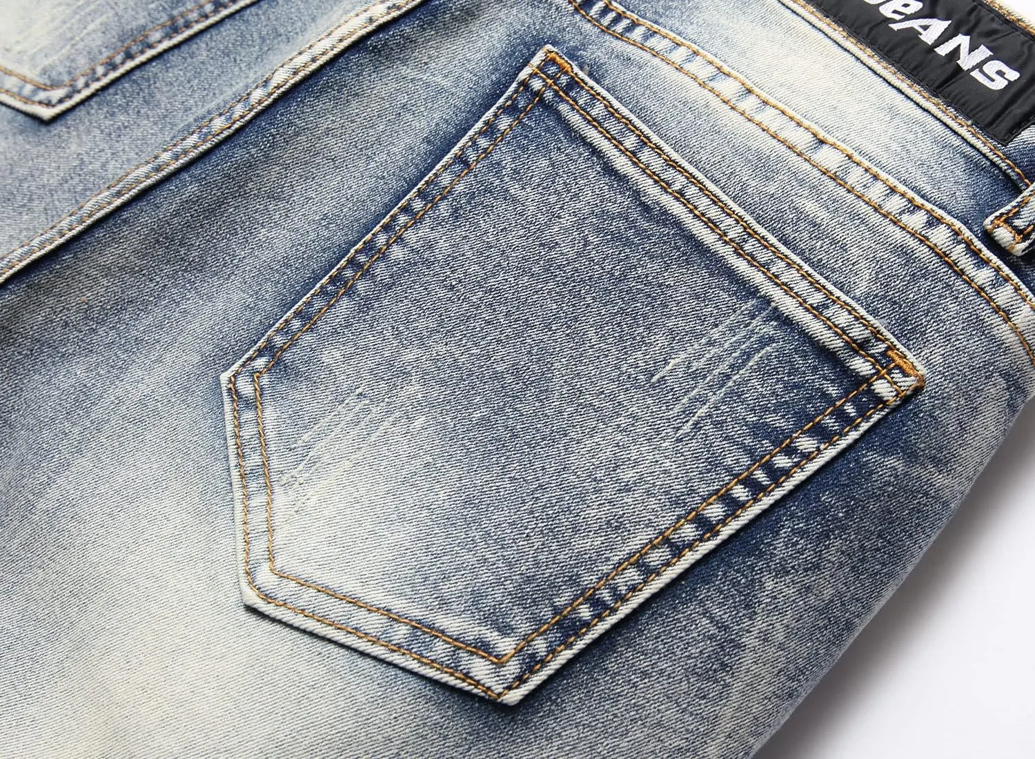 Men's Fashion Washed Straight Fit Slim Jeans
