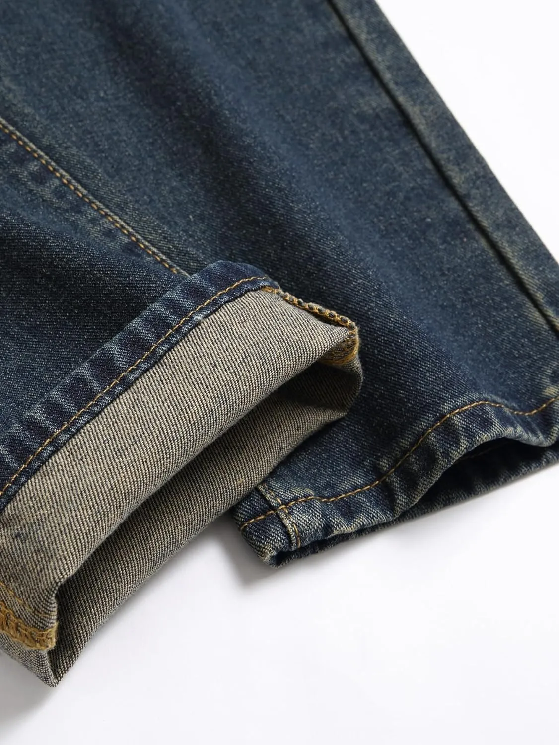 Men's Jeans Slim Fit Ripped Straight Leg Distressed Fashion Denim Pants