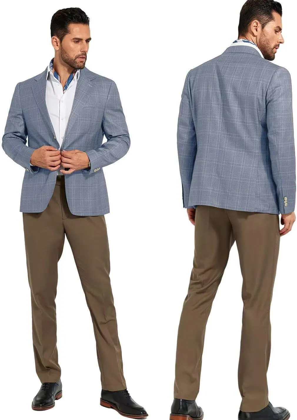Men's Suit Jacket Blazer Casual Plaid Stripe Slim Fit Single Breasted Mens Tuxedos Jackets Party Sport Coats Blazers
