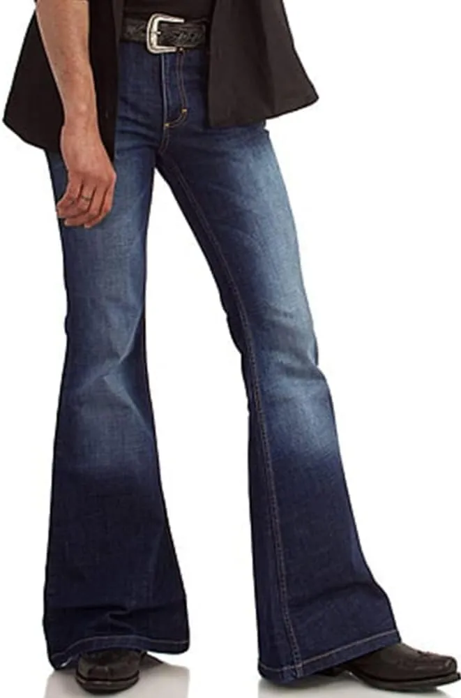 Men's Vintage Bell Bottom Jeans 60s 70s Outfits for Men,Mens Bell Bottoms Disco Pants Flared Jeans