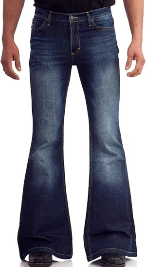Men's Vintage Bell Bottom Jeans 60s 70s Outfits for Men,Mens Bell Bottoms Disco Pants Flared Jeans